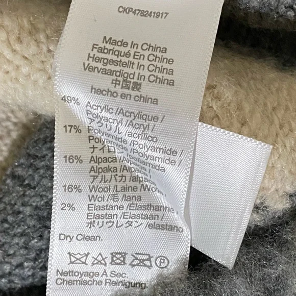 Madewell Brushed Argyle Grey Crewneck Sweater - Picture 6 of 7